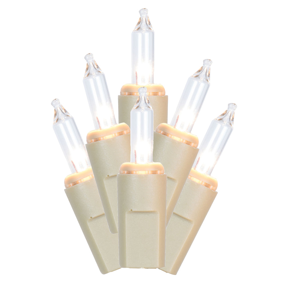 Vickerman 50 Clear Dura-lit Mini Light on Champagne Wire, 37' Christmas Light Strand- 2 Pack