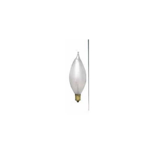 Bulbrite 25C11S 25 Watt Incandescent C11 Spunlite Chandelier Bulb, Candelabra Base, Satin