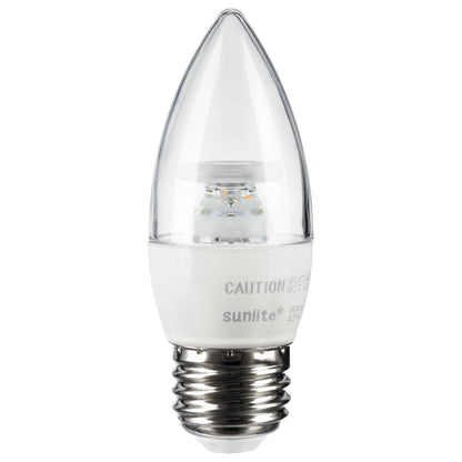 Sunlite LED Torpedo Tip Chandelier 4.5W (40W Equivalent) Light Bulb Medium (E26) Base, Warm White