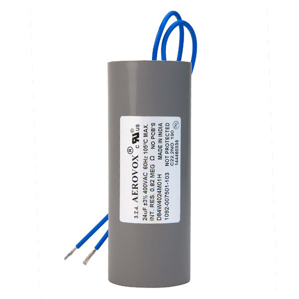 400VAC - Dry Film Capacitor - 24uf - Plastic Round Case For use with 400W Metal Halide or 350W Pulse Start Ballasts - Aerovox D84W4024M01H