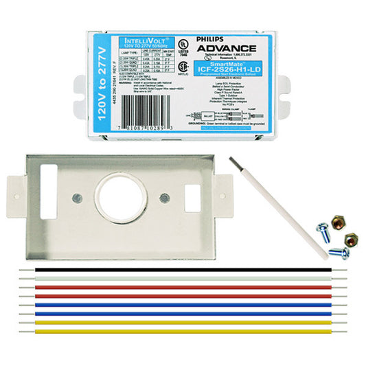 Advance SmartMate ICF-2S26-H1-LDK - Contractor Kit Operates (1 or 2) 26 Watt (1) 32 Watt or (1) 42W 4 pin CFL 120/277 Volt Programmed Start