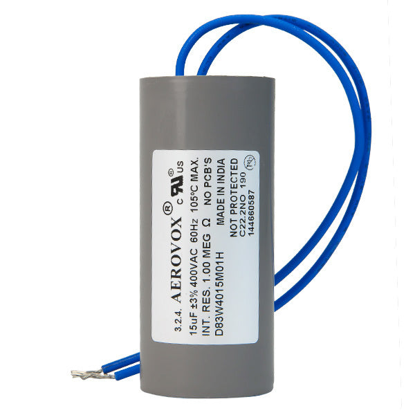 400VAC - Dry Film Capacitor - 15uf - Plastic Round Case For use with 250W Metal Halide Ballasts - Aerovox D83W4015M01H