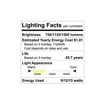 Luxrite Cct Change LED/CDL6/3WO/3CCT/B/JB 3000K/4000K/5000K Cct Select
