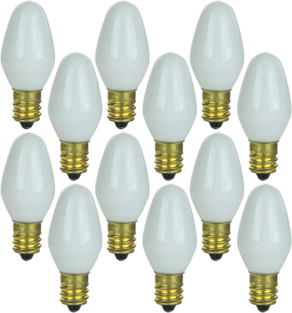 Sunlite 41592-SU 4C7 Incandescent, Light Bulb, 4 Watts, Candelabra Base (E12), Dimmable, Mercury Free, White, 12 Pack 26K - Warm White