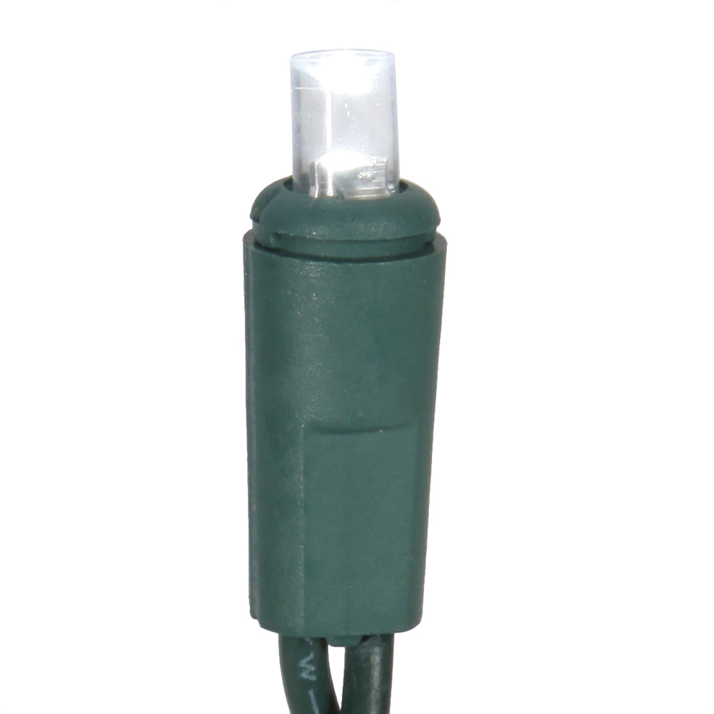 Vickerman 50 Pure White Twinkle Wide Angle Coaxial LED Light on Green Wire, 25' Long Light Strand.- 2 Pack