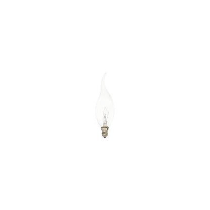 Bulbrite 25CTD/C/2 25 Watt Incandescent CA11 Teardrop Chandlier Bulb, Candelabra Base, Clear