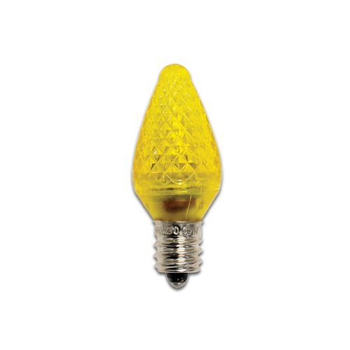 Bulbrite LED/C7Y-25PK 0.35 Watt LED C7 Christmas Light Replacement Bulbs, Candelabra Base, Yellow, 25-Pack