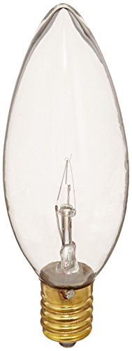 Bulbrite 25CTC/E14 25 Watt Incandescent B10 Torpedo Chandelier Bulb , European Base, Clear