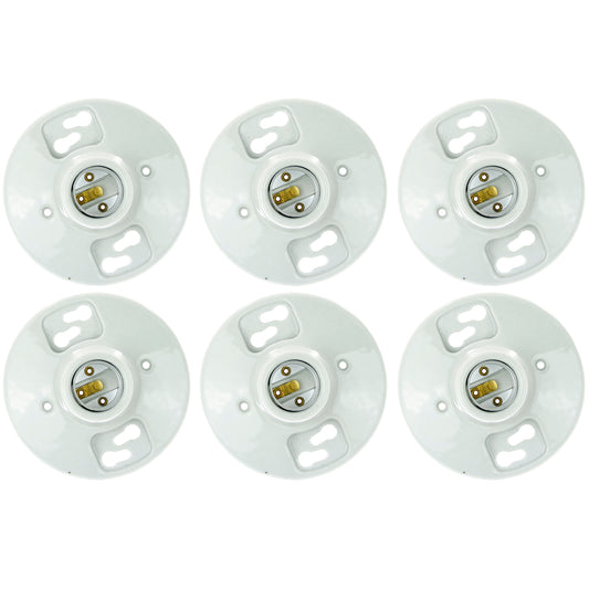 E196 PORCELN LAMP HOLDER  6PK  SUNLITE*