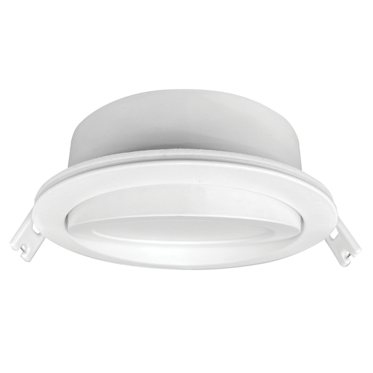 Luxrite LED 4" Mini Panel High Output Round Gimbal Canless Wafer Spotlight, 12W, 950 Lumens, Color Selectable - 2700K/3000K/3500K/4000K/5000K, 80 CRI, White Finish, Dimmable, Pack of 2 (LR23742)
