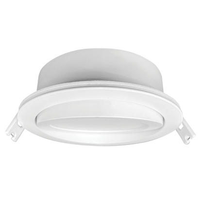 Luxrite LED 4" Mini Panel High Output Round Gimbal Canless Wafer Spotlight, 12W, 950 Lumens, Color Selectable - 2700K/3000K/3500K/4000K/5000K, 80 CRI, White Finish, Dimmable, Pack of 2 (LR23742)