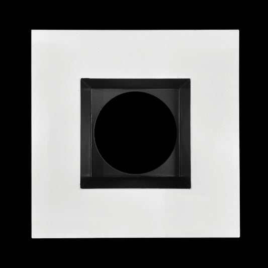 Luxrite 4" Regressed Interchangeable Square Smooth Black and White Trim Canless Spotlight, Pack of 3 (LR24967)