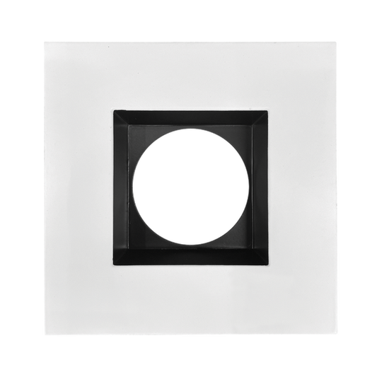 Luxrite 4" Regressed Interchangeable Square Smooth Black and White Trim Canless Spotlight (LR24967)