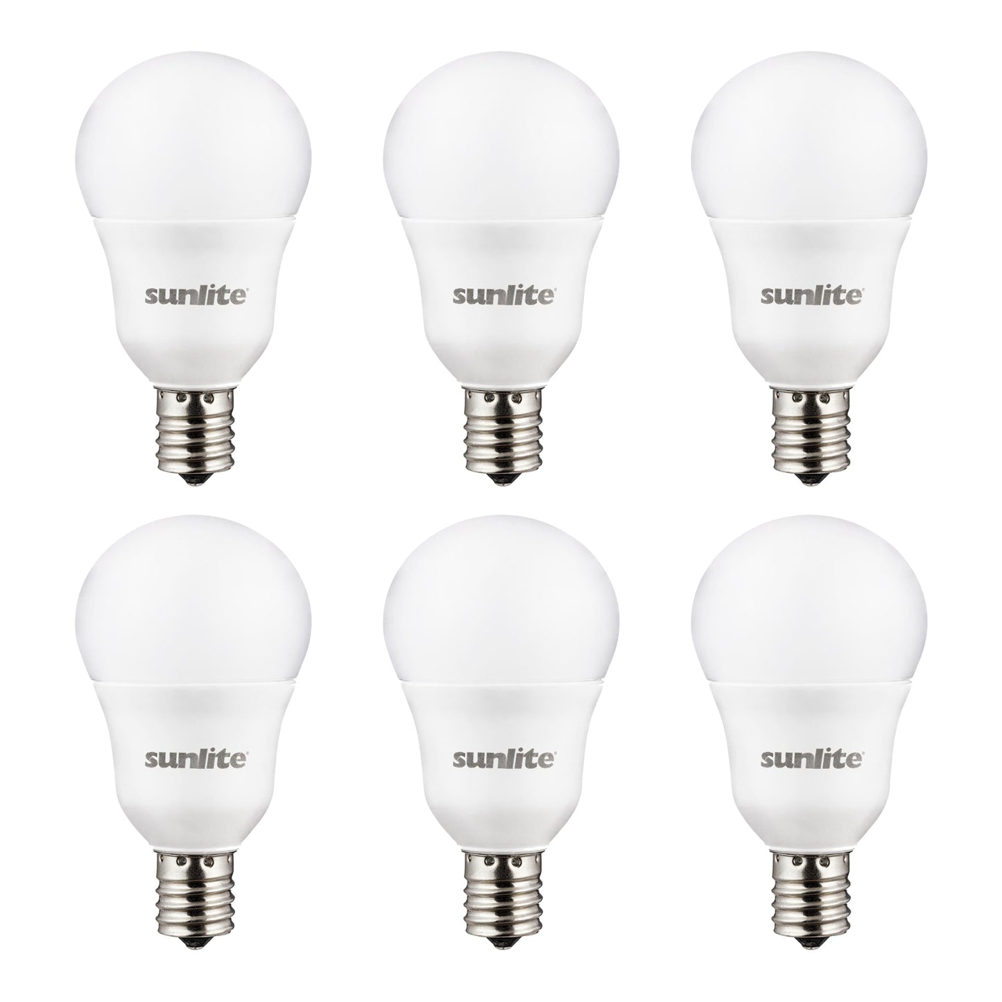 Sunlite 41409-SU LED A15 Light Bulb, 6 Watts (40W Equivalent), Intermediate Base (E17), 480 Lumens, Dimmable, Frosted Finish, ETL Listed, 30K -Warm White 6 Pack