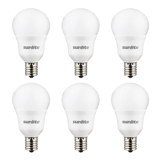 Sunlite 41409-SU LED A15 Light Bulb, 6 Watts (40W Equivalent), Intermediate Base (E17), 480 Lumens, Dimmable, Frosted Finish, ETL Listed, 30K -Warm White 6 Pack