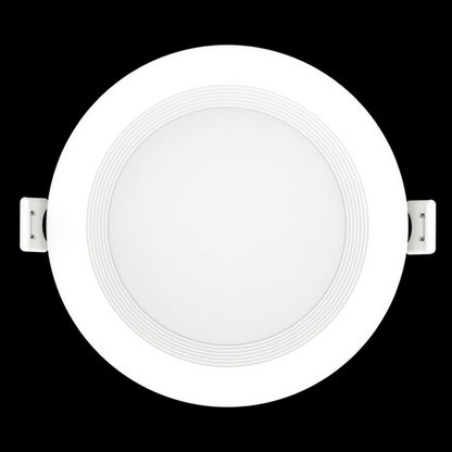 Luxrite LED 4" Mini Panel Round Baffled Canless Wafer Spotlight, 10.5W, 750 Lumens, Color Selectable - 2700K/3000K/3500K/4000K/5000K, 90 CRI, White Finish, Dimmable, Pack of 2 (LR23731)