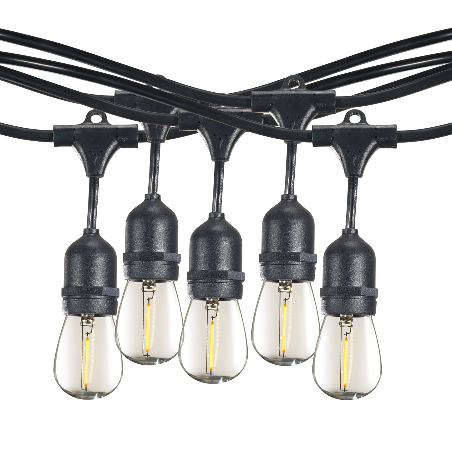 Bulbrite 30-foot String Light Kit with Clear Shatter Resistant Vintage Style S14 LED Light Bulbs