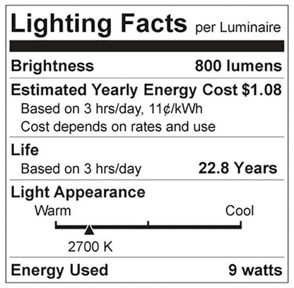 Luxrite LED A19 Light Bulb, E26 - Medium Base, 9W, 2700K - Warm White, 800 Lumens, 80 CRI, Frost Finish, Dimmable, Pack of 4 (LR21425)