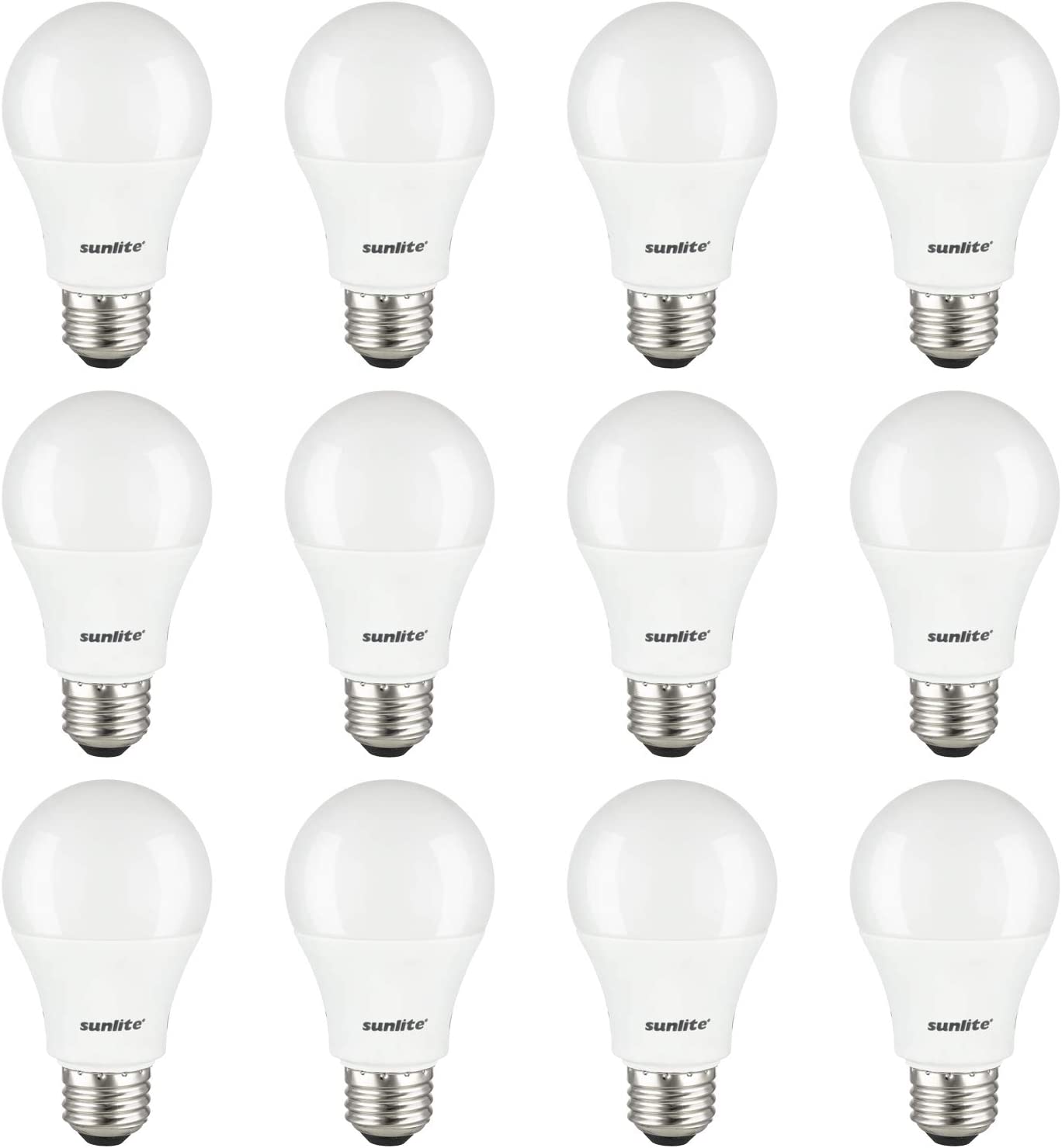 Sunlite 80939-SU LED A19 Light Bulbs, 14 Watts (100W Equivalent), 1500 Lumens, Medium Base (E26), Non-Dimmable, UL Listed, 65K - Daylight Pack of 12