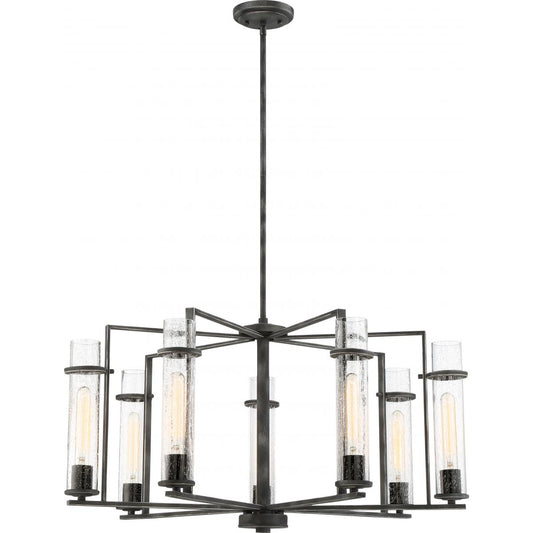 Donzi; 7 Light; Chandelier Fixture; Iron Black Finish