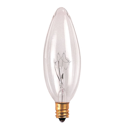 Bulbrite 5CTC/25/3 5 Watt Incandescent B8 Torpedo Chandelier Bulb, Candelabra Base, Clear