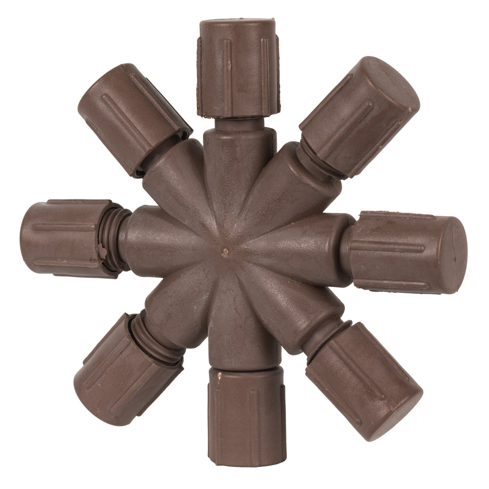 Vickerman Single Mold LED Set Brown Coaxial 8-Way Splitter - 4 Pack, CSA/us Listed.