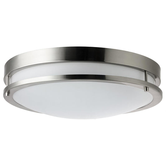 Sunlite 15 Watt CCT Tunable LED 12 Inch Dual Band Ceiling Light Fixture, Decorative Flush Mount, 15 Watts (80W Equivalent), 1050 Lumens, Adjustable 3 CCT 3000K-5000K, Dimmable, 50,000 Hour Lifespan, Brushed Nickel