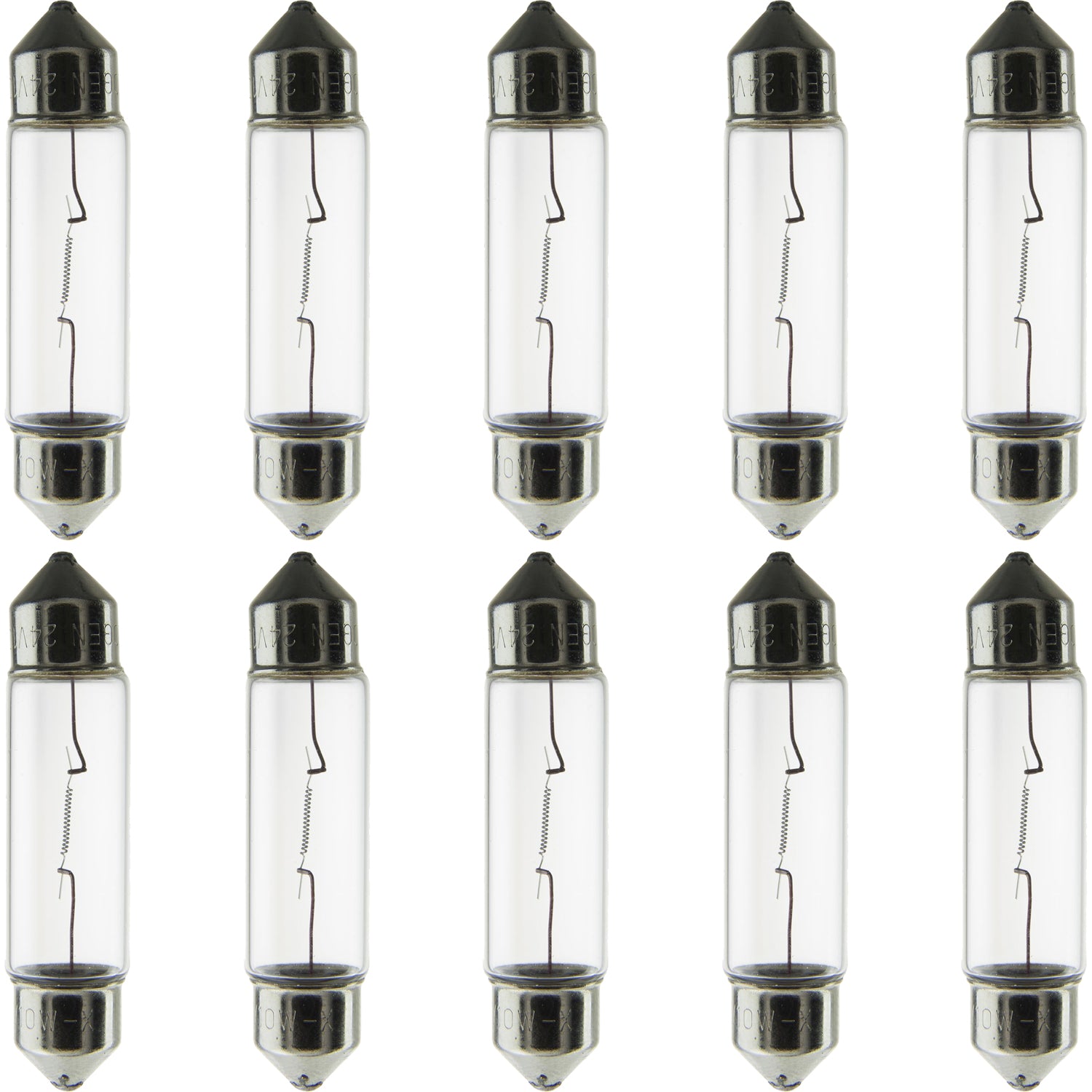 Xenon Festoon Light Bulb T3.25 - 12V/24V - 3W 5W 10W Options - Clear Or Frosted - New Plusrite