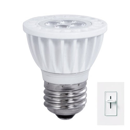Bulbrite LED6MR16SW/D/E26 6 Watt Dimmable LED MR16, 20W Incandescent Equivalent, Medium (E26) Base, Soft White