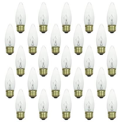 Sunlite 25 Watt Torpedo Tip Chandelier , Medium Base, Clear