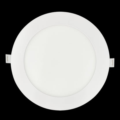 Luxrite LED 6" Mini Panel Round Smooth Canless Wafer Spotlight, 12W, 1000 Lumens, Color Selectable - 2700K/3000K/3500K/4000K/5000K, 80 CRI, White Finish, Dimmable, Pack of 2 (LR23761)