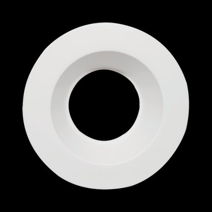 Luxrite 4" Regressed Interchangeable Round Smooth White Trim Canless Spotlight, Pack of 5 ( (LR24952)