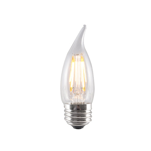 Bulbrite LED4CA10/27K/FIL 4-Watt LED CA10 Flame-Tip Chandelier Bulb, 40W Equivalent, Medium Base, Warm White