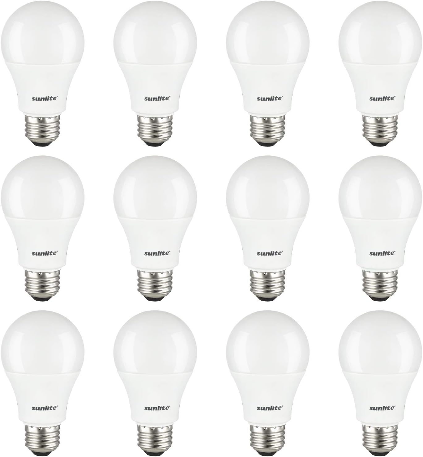 Sunlite 80936-SU LED A19 Light Bulbs, 14 Watts (100W Equivalent), 1500 Lumens, Medium Base (E26), Non-Dimmable, UL Listed, 40K - Cool White Pack of 12