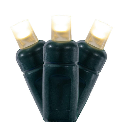 Vickerman 50 Warm White Wide Angle LED Light on Green Wire, 25' Christmas Single Mold Light Strand- 2 Pack