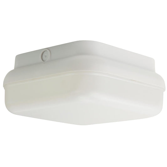 Sunlite Decorative Outdoor LED Protek Square Fixture, White Finish, White Lens