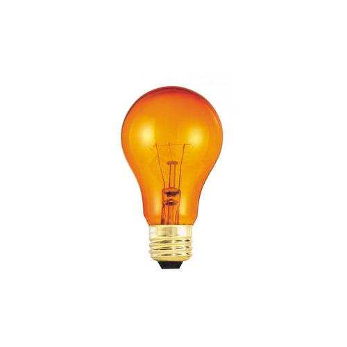 Bulbrite 25A/TO 25 Watt Incandescent A19 Party Bulb, Medium Base, Transparent Orange