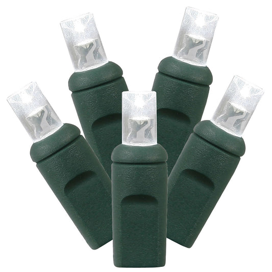 Vickerman 50 Pure White Twinkle Wide Angle Coaxial LED Light on Green Wire, 25' Long Light Strand.- 2 Pack
