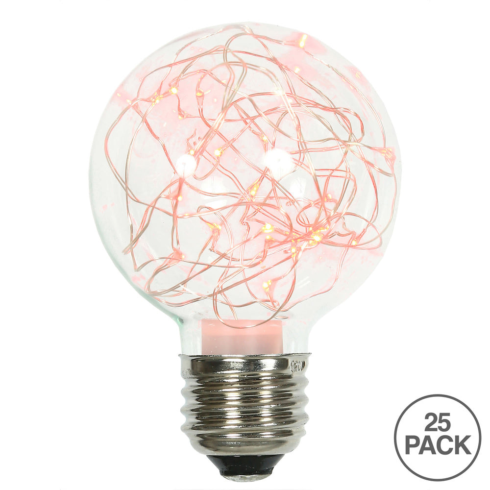 Vickerman Red LED Twinkle Glass G95 Fairy Light Christmas Bulb