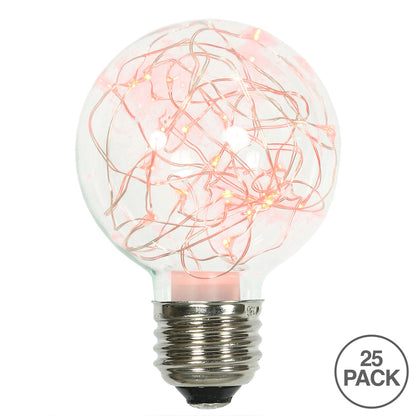 Vickerman Red LED Twinkle Glass G95 Fairy Light Christmas Bulb- 2 Pack