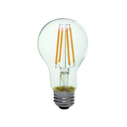 Luxrite LED A19 Light Bulb, E26 Medium Base, 8W, 5000K - Bright White, 800 Lumens, 80 CRI, Clear Glass Filament Finish, Dimmable (LR21614)