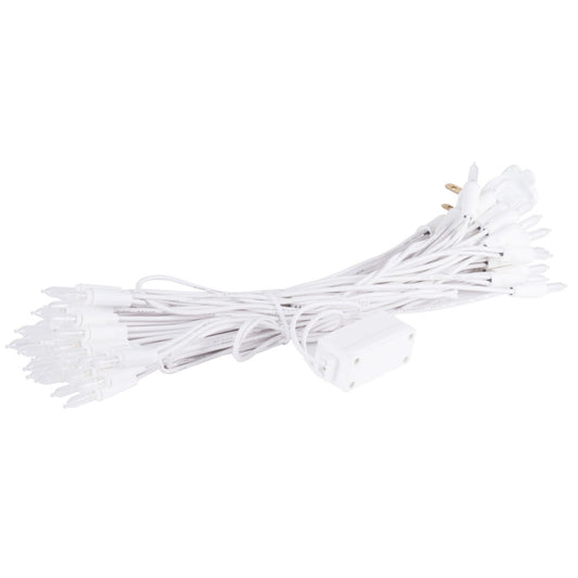 Vickerman 50 LED Warm White Dura-Lit Light on White Wire, 37' Christmas Light Strand- 2 Pack