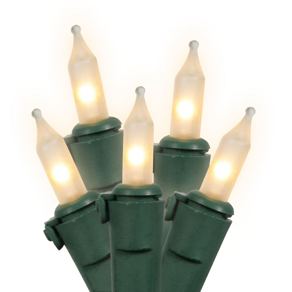 Vickerman 100 White Mini Light Icicle Light on Green Wire, 9' Christmas Light Strand- 2 Pack