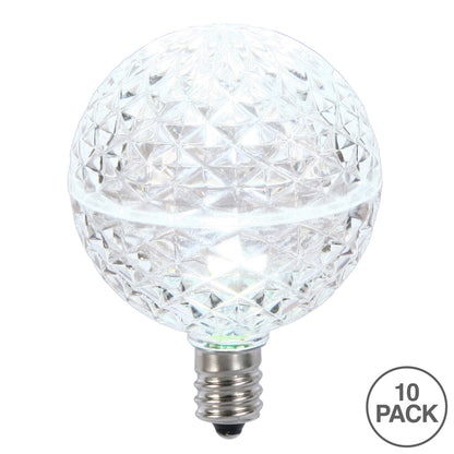 Vickerman G50 LED Cool White Replacement Bulb, E12/C7 Nickel Base .38W, 20 Pack