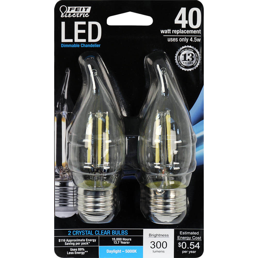 300 Lumen 5000K Dimmable Flame Tip LED