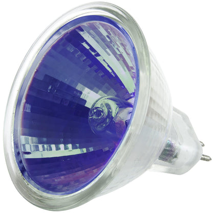 Sunlite 66085-SU 50MR16/NSP/12V/B Color MR16 12° Narrow Spot Halogen Light Bulb, 50-Watt, 12-Volt, GU5.3 2-Pin Base, Cover Glass, Dimmable, 2,000 Hour Life Span, Blue (12 Pack)