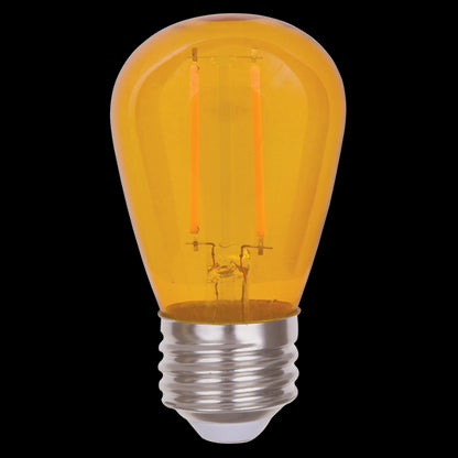 Luxrite LED Filament S14 Light Bulb, E26 Medium Base, 0.5W, Yellow Transparent Bulb Finish, Pack of 9 (LR21733)