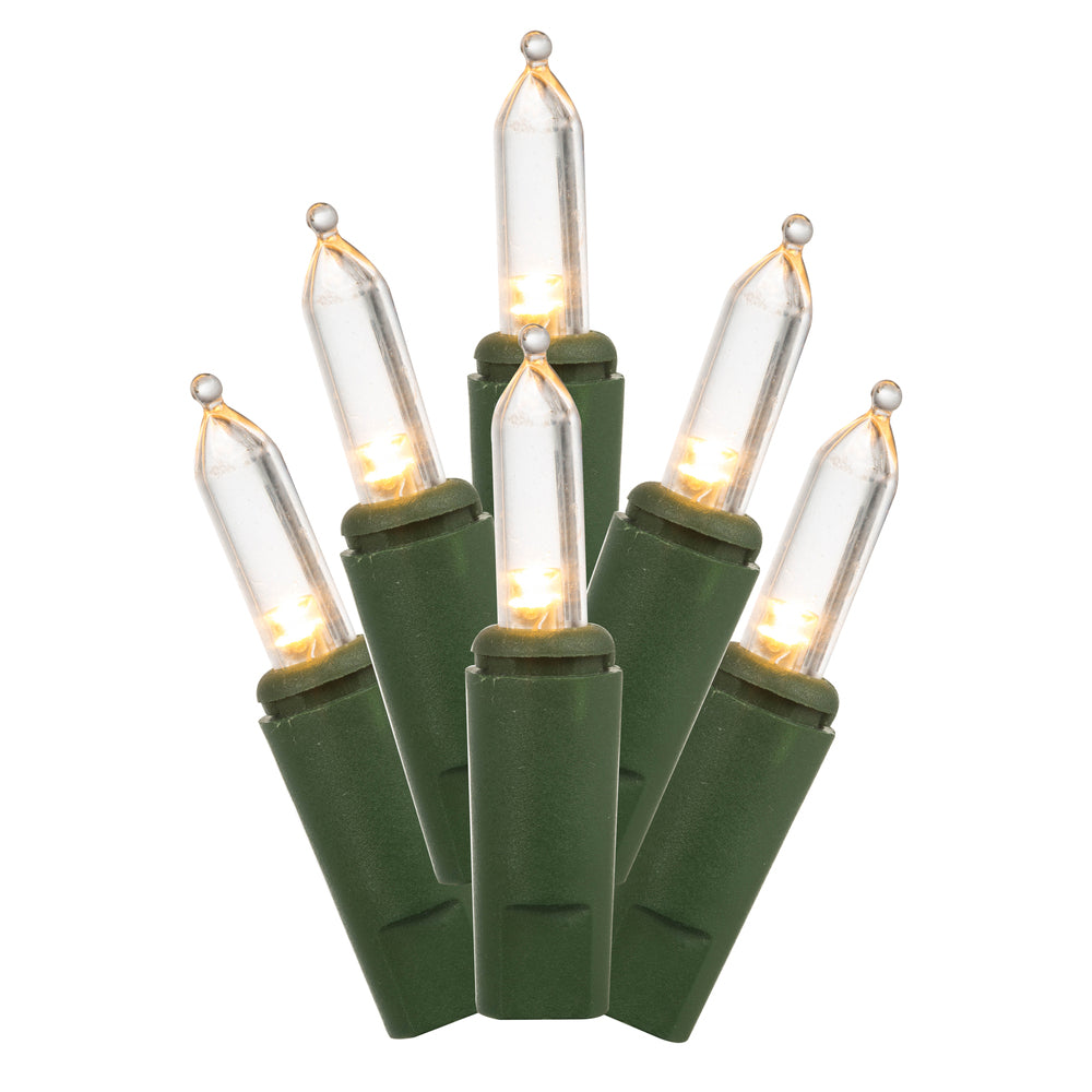 Vickerman 50 Light Warm White Dura-Lit Mini Lights, Green Wire- 2 Pack