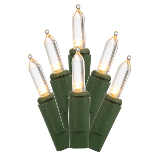 Vickerman 50 Light Warm White Dura-Lit Mini Lights, Green Wire- 2 Pack