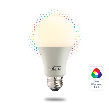 Bulbrite Solana Pack of (2) 9 Watt A19 Smart WiFi Connected LED Light Bulbs with Medium (E26) Base, Color Changing and Tunable White Light